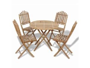 Ensemble de jardin pliable bambou set de 5