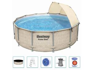Bestway Ensemble de piscine avec auvent Power Steel 396x107 cm