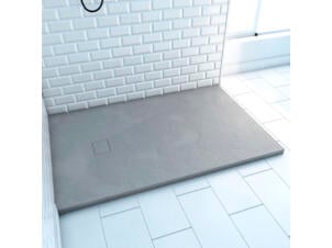 Aurlane Essent Stone douchebak rechthoek 90x140 cm leisteen look grijs