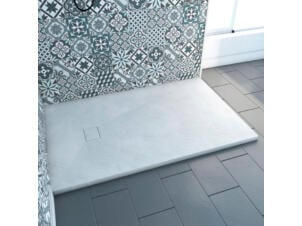 Aurlane Essent Stone douchebak rechthoek 90x140 cm leisteen look wit
