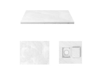 Aurlane Essent Stone receveur de douche rectangle 80x100 cm aspect ardoise blanc