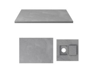 Aurlane Essent Stone receveur de douche rectangle 90x120 cm aspect ardoise gris