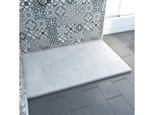 Aurlane Essent Stone receveur de douche rectangle 90x140 cm aspect ardoise blanc