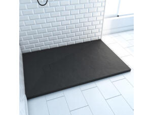 Aurlane Essent Stone receveur de douche rectangle 90x140 cm aspect ardoise noir