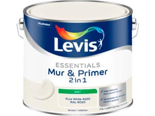 Levis Essentials 2-en-1 peinture mur & primer 2,5l pure white