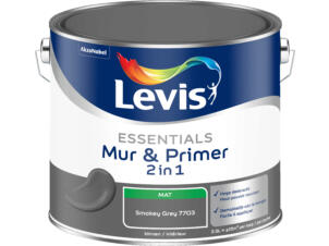 Levis Essentials 2-en-1 peinture mur & primer 2,5l smokey grey