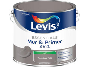 Levis Essentials 2-en-1 peinture mur & primer 2,5l warm grey
