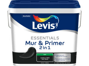 Levis Essentials 2-en-1 peinture mur & primer 5l jet black