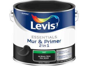 Levis Essentials 2-in-1 muurverf & primer 2,5l jet black