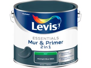 Levis Essentials 2-in-1 muurverf & primer 2,5l midnight blue