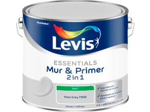 Levis Essentials 2-in-1 muurverf & primer 2,5l pale grey