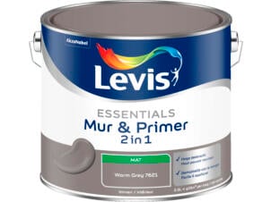 Levis Essentials 2-in-1 muurverf & primer 2,5l warm grey