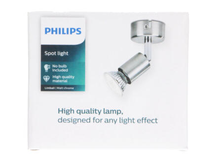 Philips Essentials Limbali wandspot GU10 max. 50W mat chroom 1