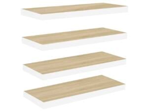 Étagère murale 60x23,5x3,8 cm blanc set de 4