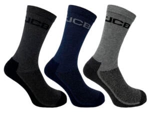 JCB Everyday chaussettes de travail 39-43 noir/bleu/gris 3 paires
