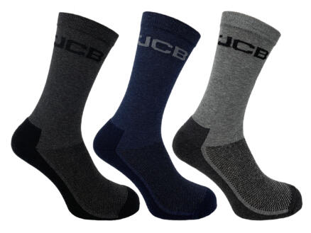 JCB Everyday chaussettes de travail 44-47 noir/bleu/gris 3 paires 1