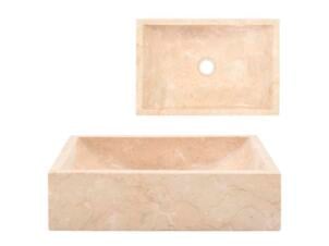 Évier 45x30x12 cm marbre crème brillant