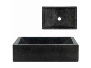 Évier 45x30x12 cm marbre noir brillant
