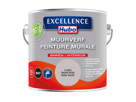 Hubo Excellence muurverf mat 2,5l taupe roze 1