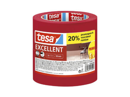 Tesa Excellent ruban de masquage 50m x 50mm rouge