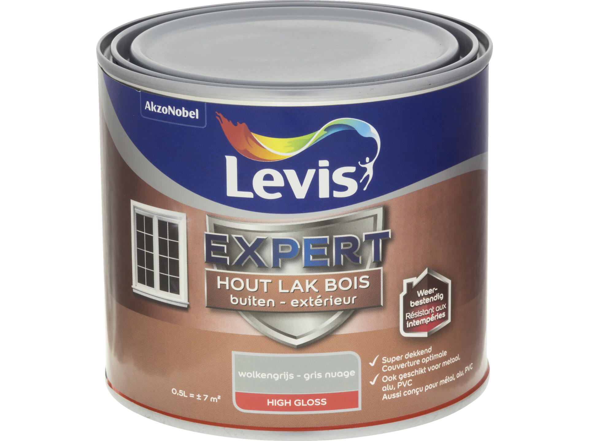 Levis Expert laque bois extérieur brillant 0,5l gris nuage