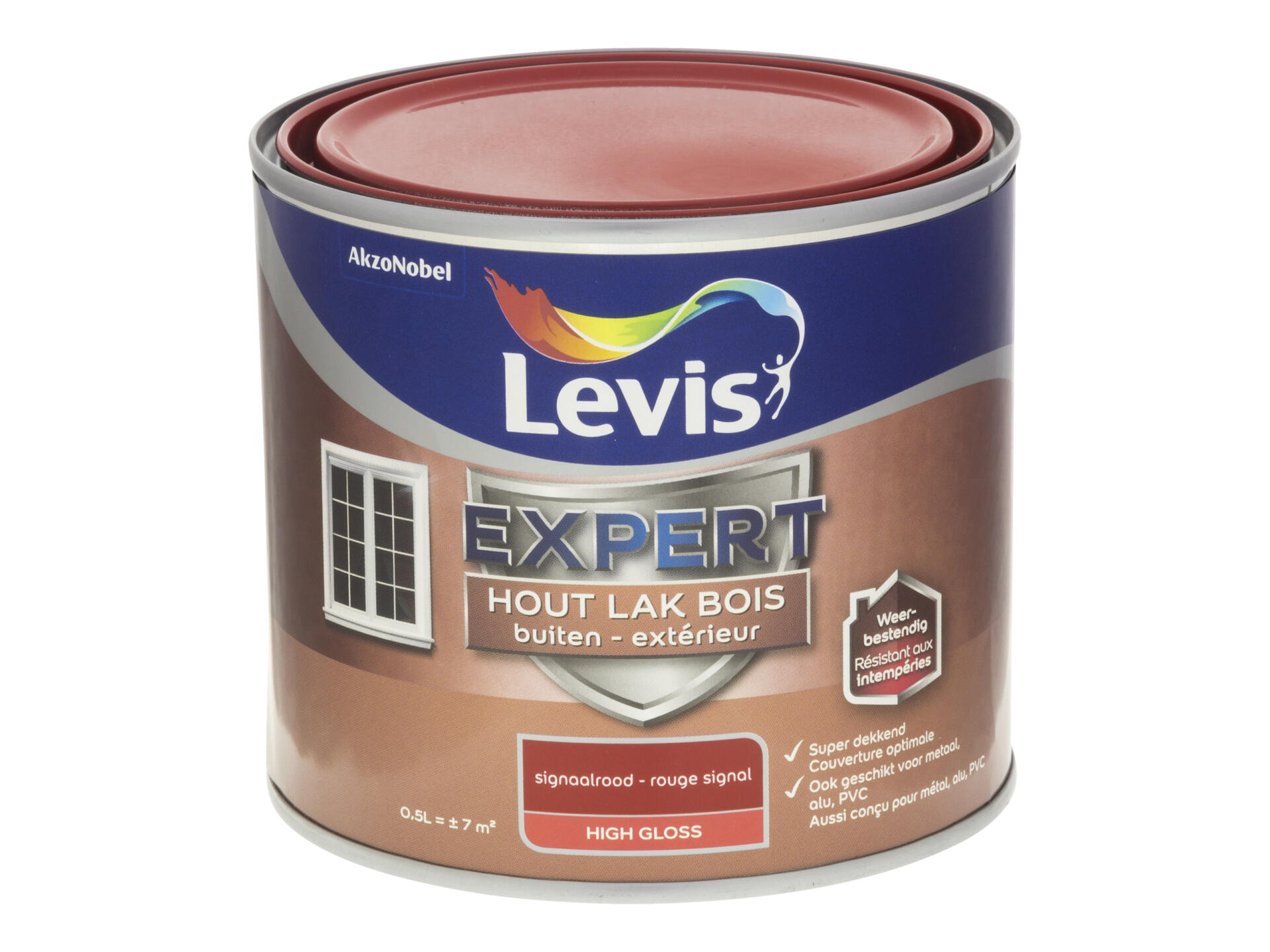 Levis Expert laque bois extérieur brillant 0,5l rouge signal