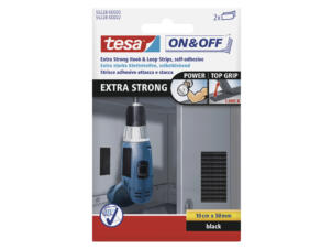 Tesa Extra Strong klittenband 10cm x 50mm zwart 2 stuks