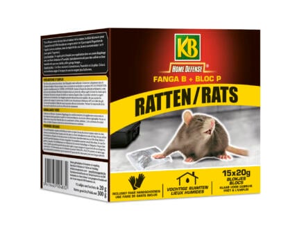 KB Fanga B + Bloc P appât anti-rats 15x20 g 1