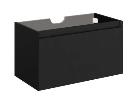 Allibert Fangorn meuble lavabo 80cm 2 tiroirs noir mat