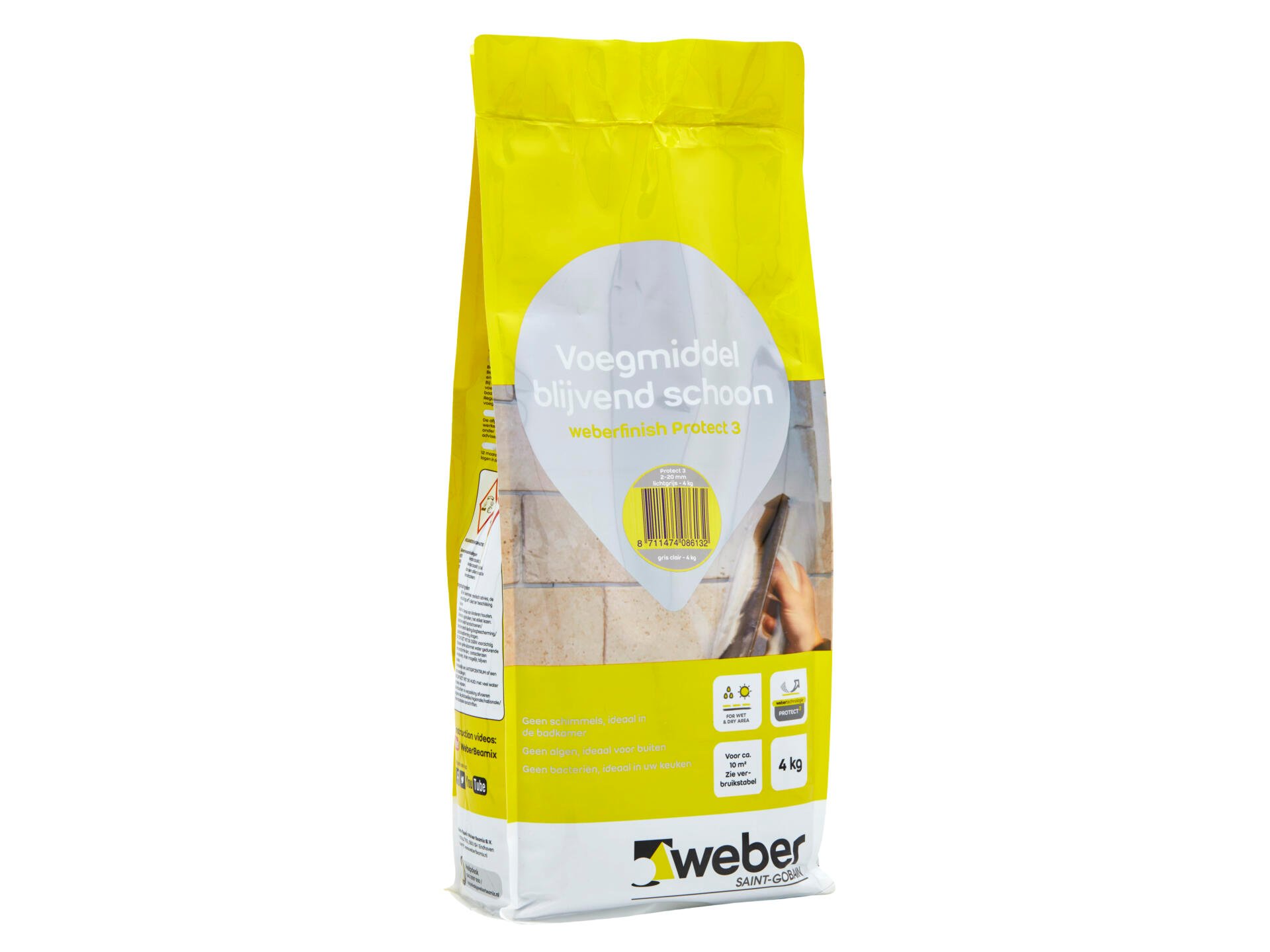 Weber Beamix Finish Protect 3 voegmiddel waterdicht & blijvend schoon 4kg antraciet