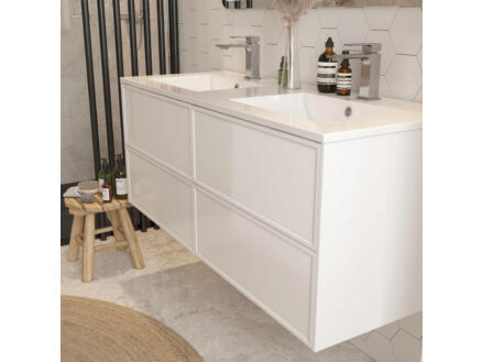 Allibert Finn meuble lavabo 120m 4 tiroirs blanc brillant