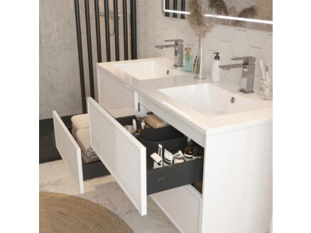 Allibert Finn meuble lavabo 120m 4 tiroirs blanc brillant