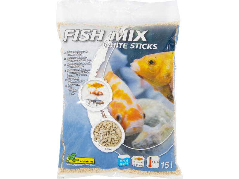Ubbink Fish Mix white stickx visvoer 15l 4mm | Hubo