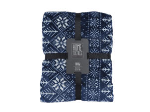 Fleece plaid couverture polaire 150x130 cm bleu foncé