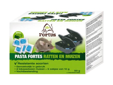 Fortus Forté pasta tegen ratten en muizen + voederdoos 1