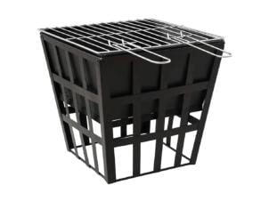 Foyer et barbecue 2 en 1 34x34x48 cm acier