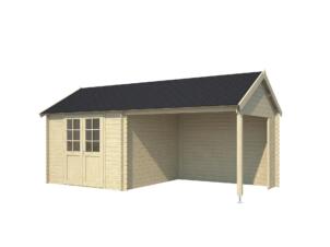 Outdoor Life Products Fraya houten tuinhuis 275x275x285 cm blokhut + extensie 300cm