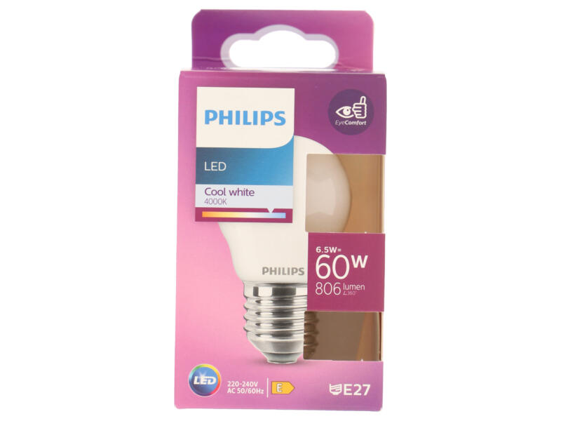 Philips Frosted LED kogellamp E27 6,5W