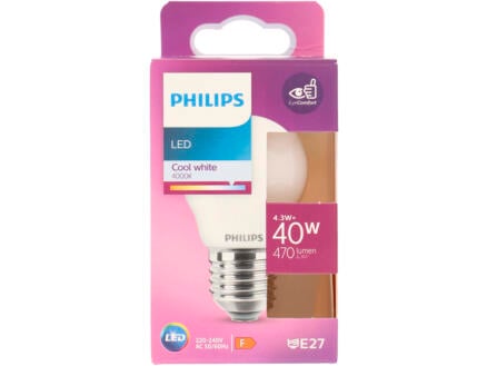Philips Frosted ampoule LED sphérique E27 4,3W 1