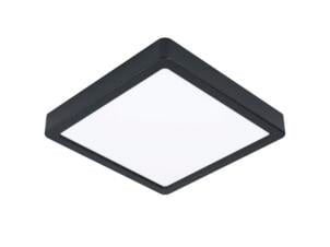 Eglo Fueva 5 plafonnier LED carré 17W blanc chaud noir