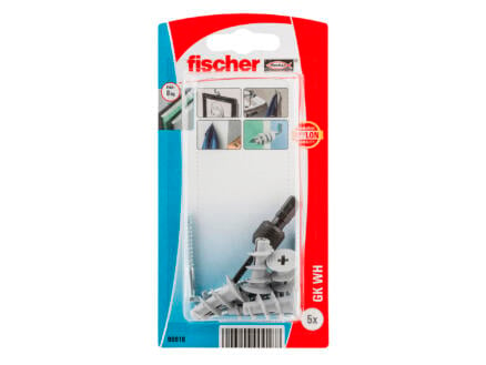 Fischer GK gipsplaatpluggen 4,5x22 mm met rechte haak 5 stuks 1