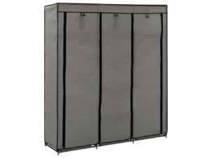 Garde-robe avec compartiments et barres 150x45x175 cm gris