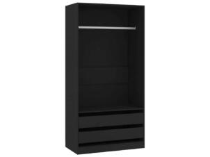 Garde-robe bois 100x50x200 cm noir