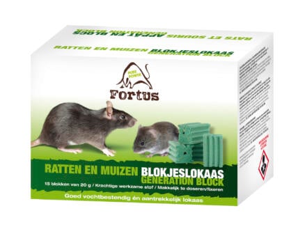 Fortus Generation Block lokaas tegen ratten en muizen 15x20 g 1