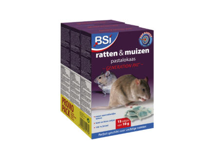BSI Generation Pat tegen muizen en ratten pastalokaas 15x10 g 1
