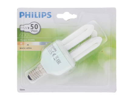 Philips Genie ampoule tube économique E14 11W blanc chaud 1