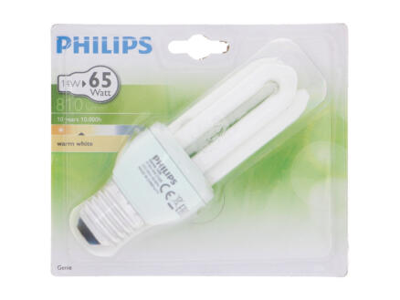 Philips Genie spaarlamp E27 14W warm wit 1