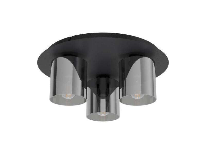 Eglo Gorosiba plafondlamp E27 max. 3x40 W zwart/transparant