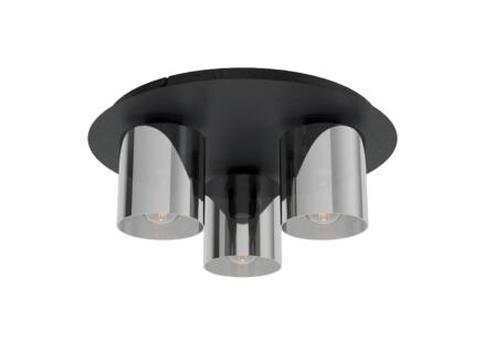 Eglo Gorosiba plafonnier E27 max. 3x40 W noir/transparent