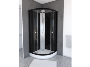 Aurlane Graphic Carbone cabine de douche quart de rond 85x85x225 cm